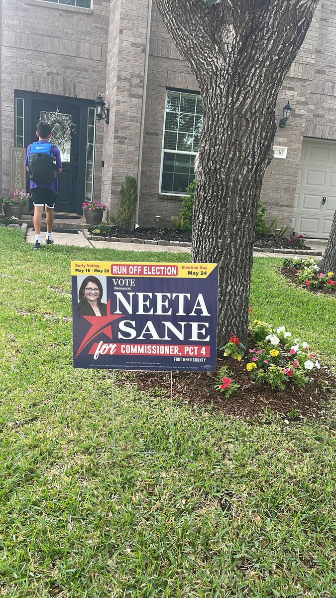 NeetaSane's tweet photo. Democratic Primary Voice of Town Neeta Sane
For commissioner pct 4..@FtBendDems @JudgeKPGeorge @gradyprestage @ronereynolds https://t.co/lgFu6Xo8B5