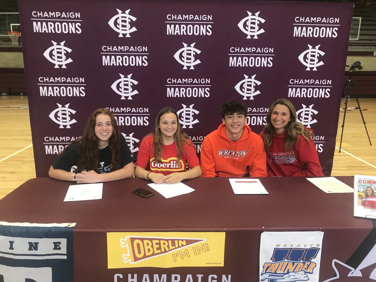 maroonathletics's tweet photo. Excited to see the four of these athletes move to the next level! Happy Signing Day Lainey, Claudia. Kyle, and Bri! https://t.co/Yp3zpVQVBk