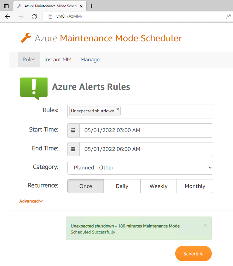 Introducing the #Azure Maintenance Mode Scheduler.  Schedule maintenance windows for any Azure Alert. It also gives you the ability to immediately put an Alert into maintenance mode for an hour or a few days while you are working on an issue. scom2k7.com/azure-maintena…