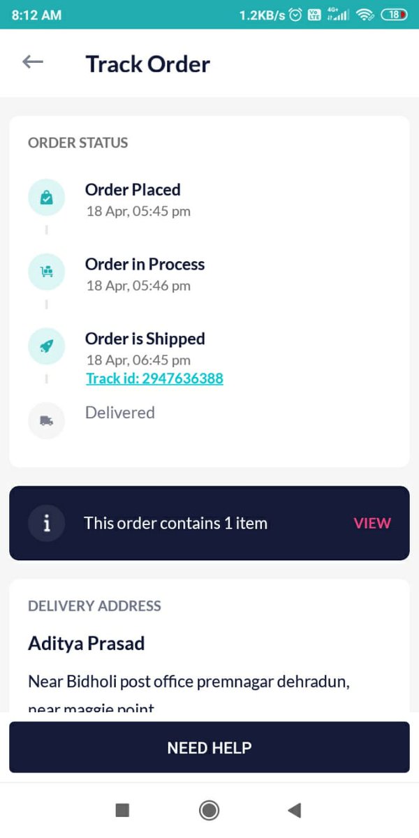 AdityaP99500255's tweet photo. Hi @NetMeds  I have placed an order on 18 April and it got delayed beyond expected delivery date , then I tell the delivery agent to cancel my order on 26 Apr , but no refund got processed . When will I get my refund?
My order ID - 16502841129048502W https://t.co/kx1VaoO5FZ