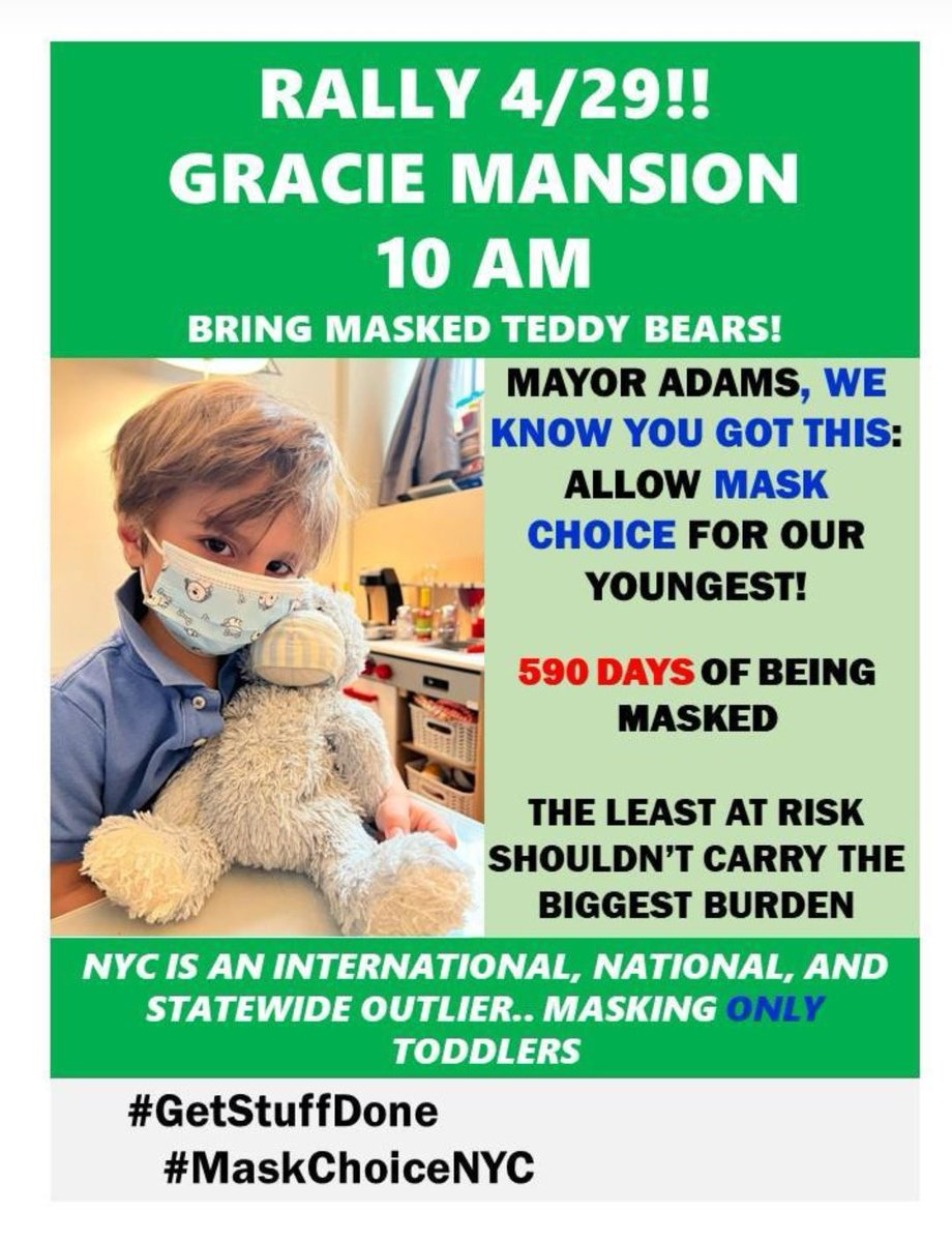 daniela__127's tweet photo. It has been 8 weeks of @NYCHealthCommr masking toddlers and only toddlers at their daycares and preschools. The policy is cruel, inequitable, harmful, &amp; anti-science. @NYCMayor, we're still here. We haven't forgotten. See you on Friday. https://t.co/S02cFrd2Fw