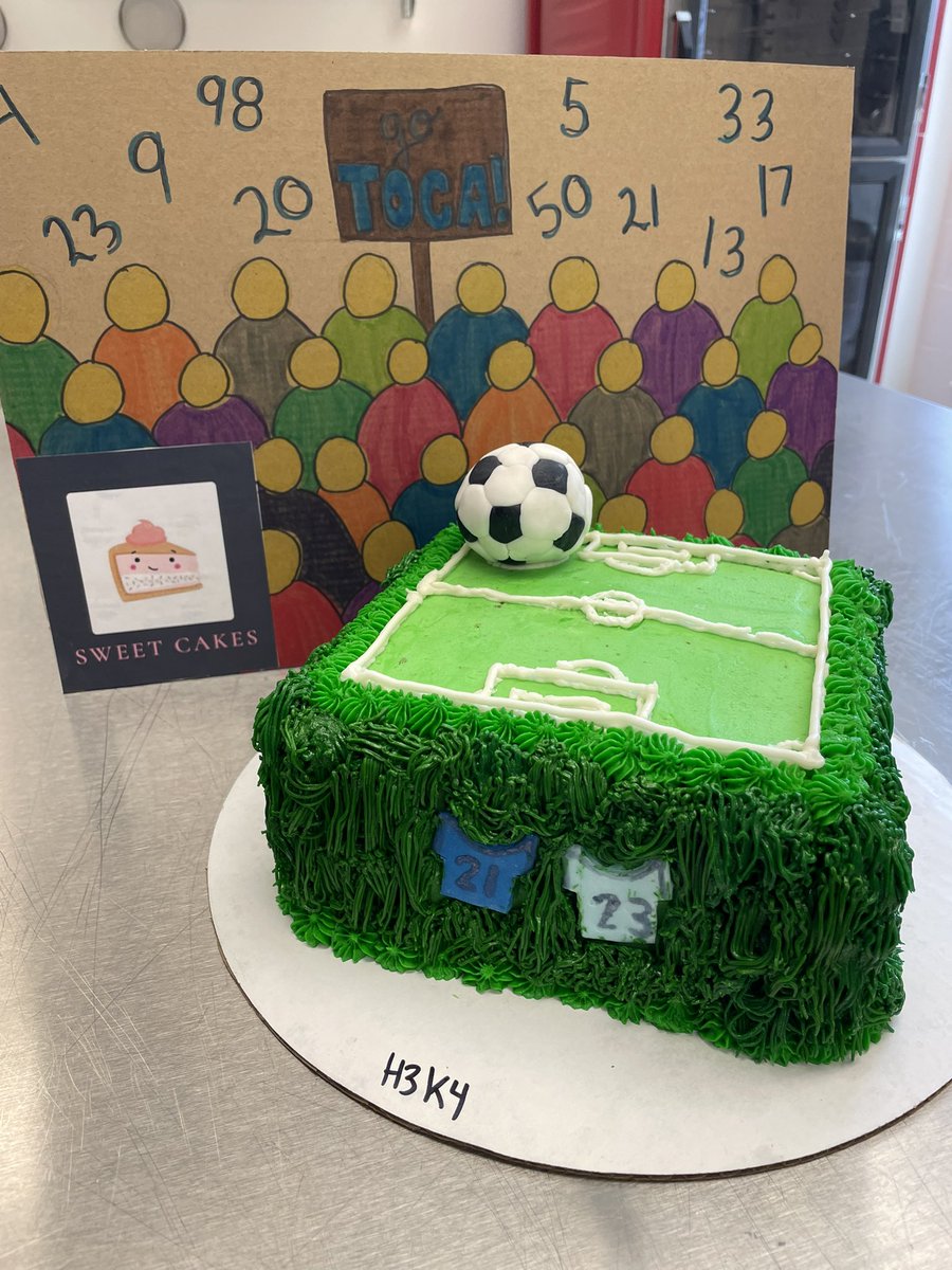 mrschefm's tweet photo. Custom cakes from hour 3: Baseball, gender reveal, soccer team celebration @OlatheCTE @OWNovacekOWLS @OlatheWestOwls https://t.co/J9kmlvBgfs