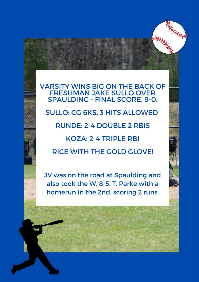 Big day for both baseball teams!!! Total team efforts!! ⚾️💪🔥