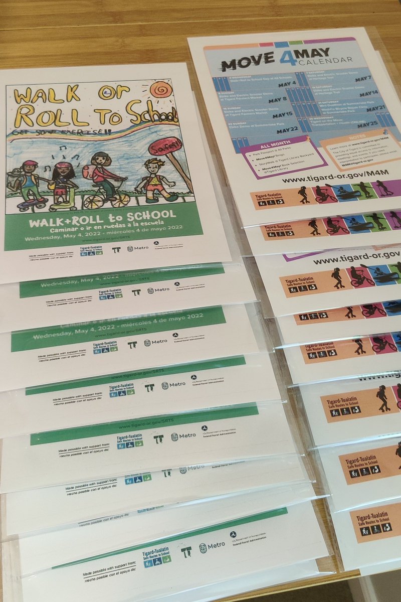 RescueEwe's tweet photo. Day 27 of #30DaysOfBiking Out spreading the word for #WalkRollToSchoolDay and #Move4May 🖨️ a bunch of fliers! https://t.co/rqQxNd1aDu