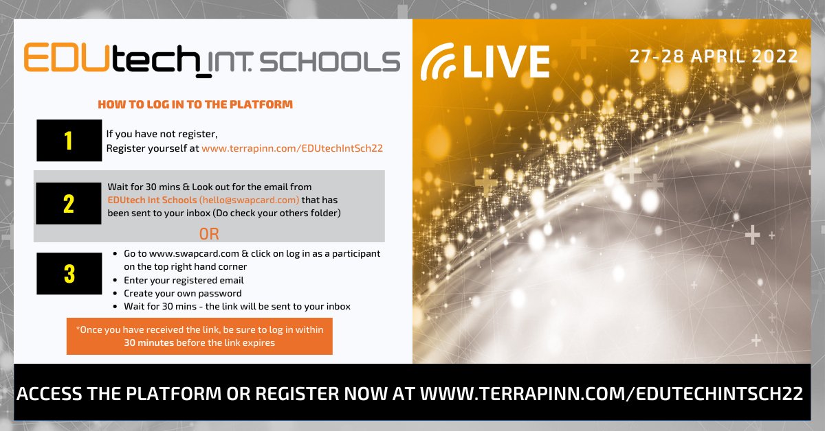 edutech_asia's tweet image. Final Day of #EDUtechIntSch 2022
Join us for more engaging discussions coming to you LIVE on our platform 
Plus, Day 1 session are also available on-demand
Access the platform today in just 3 simple steps: bit.ly/3uFTXXg
Or free pass now at