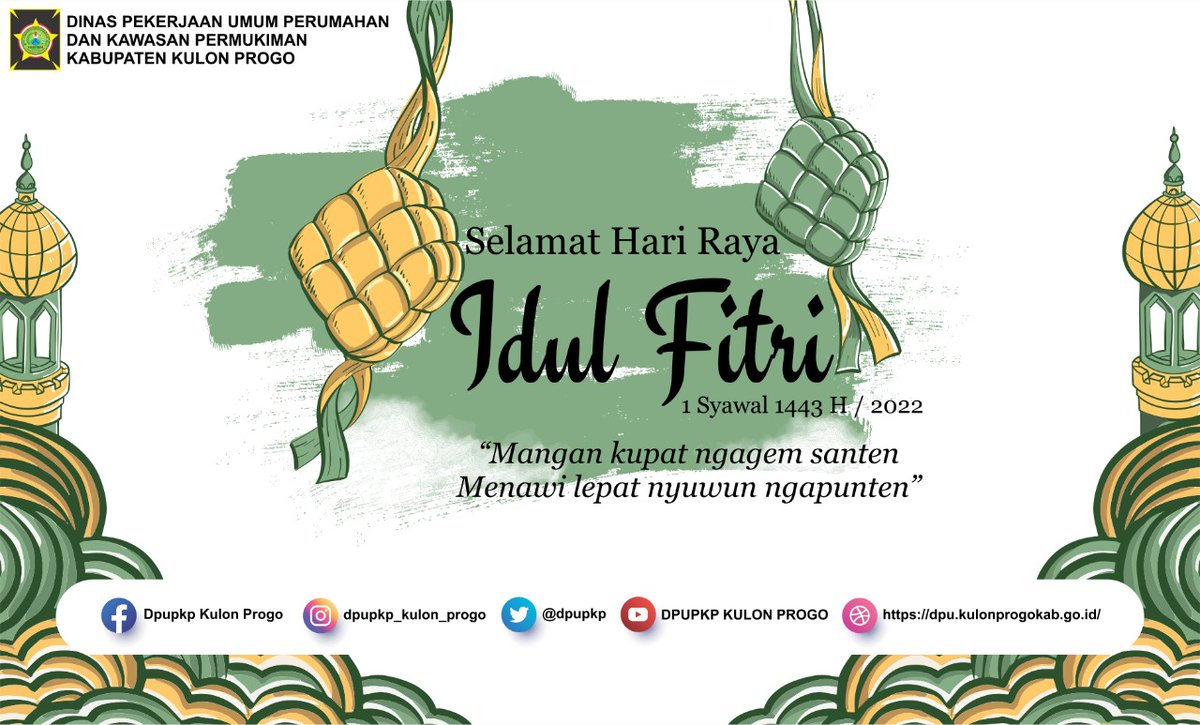dpupkp's tweet photo. DPUPKP Kulon Progo mengucapkan Selamat Hari Raya Idul Fitri 1 Syawal 1443 H. Mohon Maaf lahir dan Batin😊🙏 https://t.co/UugxaAhjiP