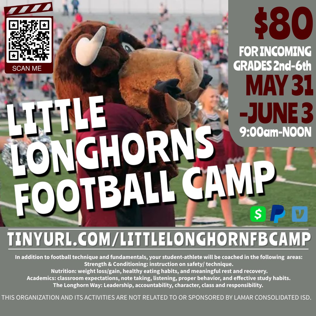 Longhorn Nation who’s ready for some football. Register now!!!