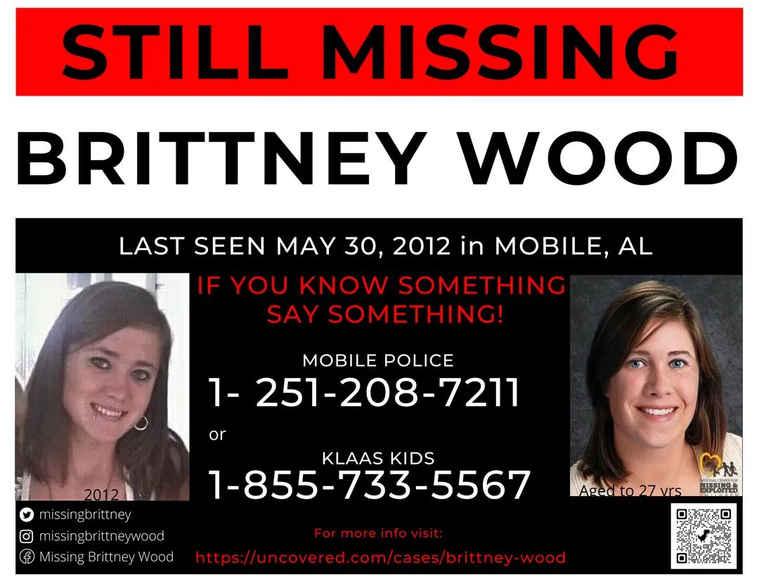 knew2126's tweet photo. #BrittneyWood left her mother's on 5/30/12, telling her mother she would be back later, and met her uncle Donnie Holland at the end of the street. It was the last time Brittney was seen. If you have information contact the numbers below. https://t.co/Uxml7HMVW9 https://t.co/qupKbRwmYk