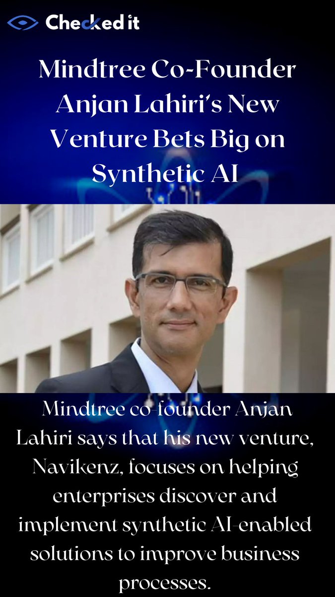 CheckedIt1's tweet photo. CEO Anjan Lahiri  says his new company, Navikenz, is focused on assisting businesses in discovering and implementing synthetic AI-enabled solutions to improve business processes.

#artificialintelligence #startup #covid19 #lockdown #datascience #checkedit #checked_it #educhecked https://t.co/JMudQy6sk7