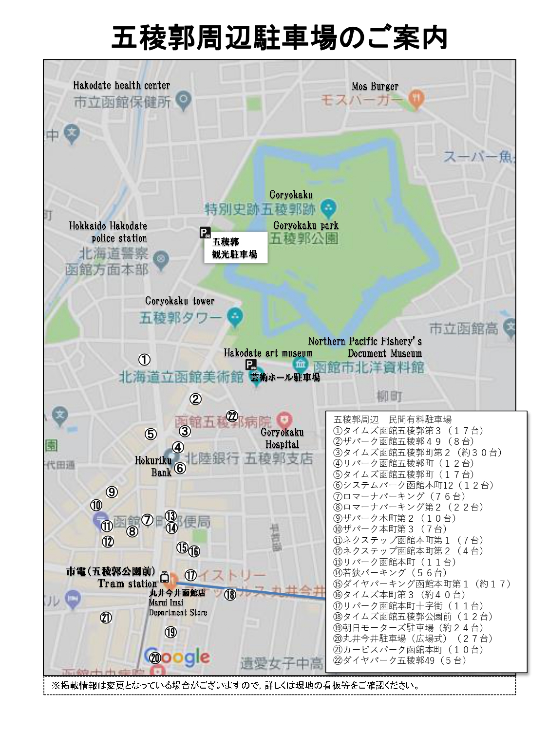函館市広報広聴課 五稜郭公園周辺での交通渋滞について 花見期間中 五稜郭観光駐車場が満車となるなど 五稜郭公園周辺で交通渋滞が発生します 周辺の駐車場情報をご確認いただくとともに 公共交通機関の利用など 渋滞緩和へのご協力について 函館市広報広聴課 五稜郭公園周辺での交通渋滞について 花見期間中 五稜郭観光駐車場が満車となるなど 五稜郭公園周辺で交通渋滞が発生します 周辺の駐車場情報をご確認いただくとともに 公共交通機関の利用など 渋滞緩和へのご協力について