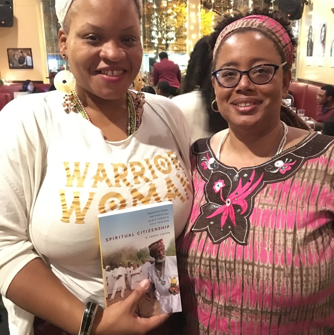 Iya Dr. N. Fadeke Castor’s “Spiritual Citizenship: Transnational Pathways from Black Power to Ifa in Trinidad” tells the story of Ifá/Orisha in Trinidad, highlighting the part of the story from the 1970s Black Power Movement to the (re)introduction of Ifá initiatory linea