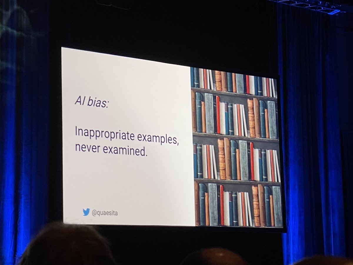 I like to tell people that AI bias is only a reflection of society’s bias, but this works too.. it is like giving a child a single book you never vetted to learn from, and deprive her from any other knowledge acquisition options. ⁦<a href="/quaesita/">Cassie Kozyrkov</a>⁩ ⁦<a href="/WorldSummitAI/">World Summit AI: We do AI different.</a>⁩ #WSAIAM22