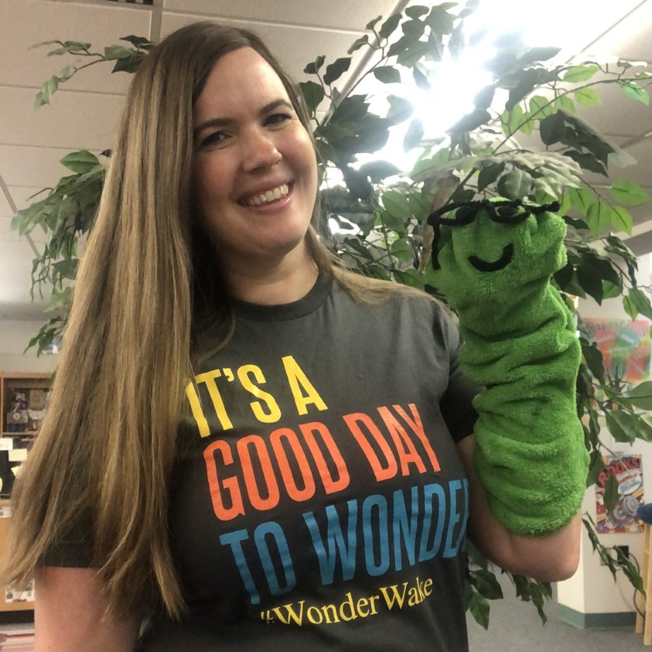 Mr. Worm and I think every day is a good day to wonder in the @NorthwoodsElem1 media center! 
@wcpssdll  #WonderWake