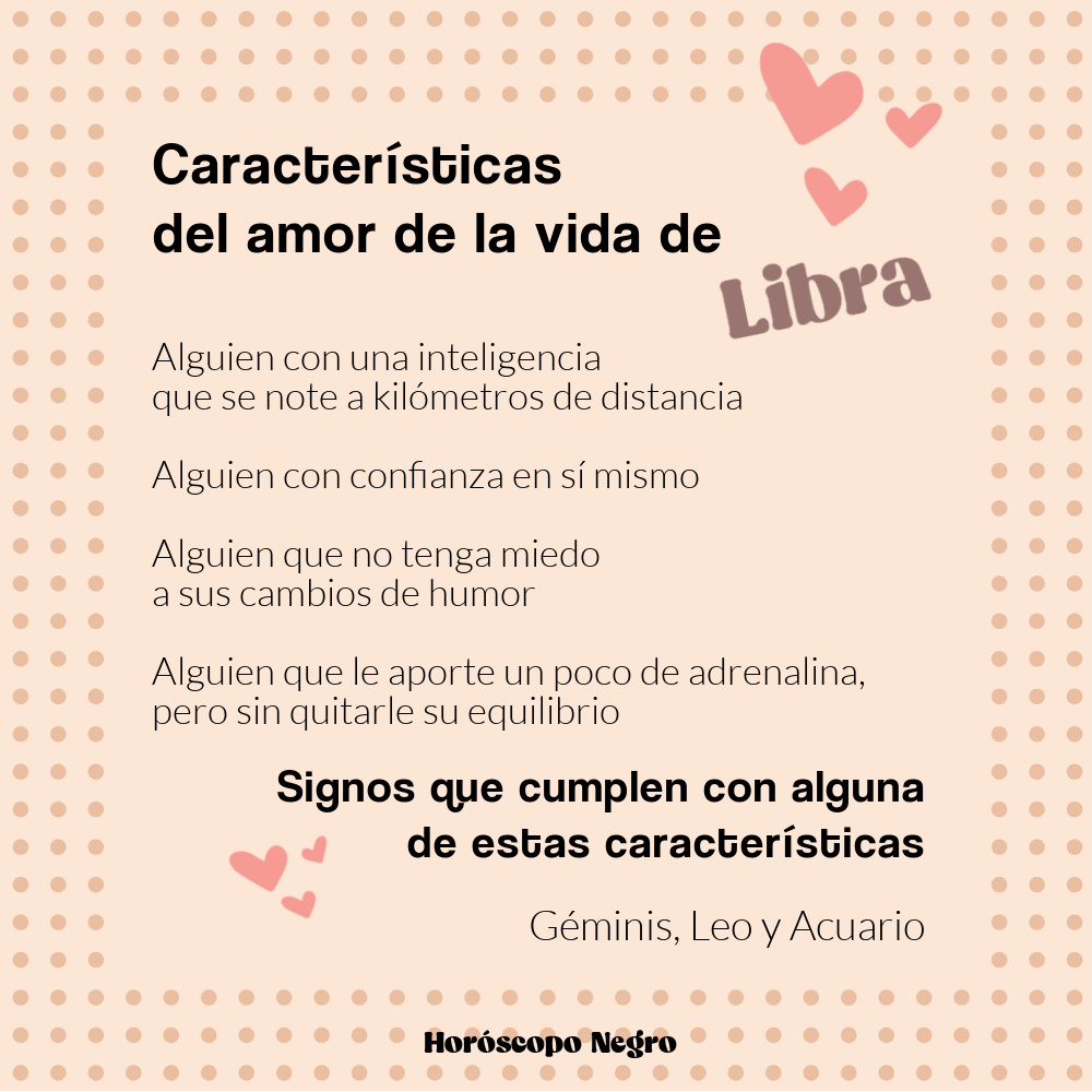 Características del amor de la vida de #Libra ✨🖤✨ #horoscoponegro, image size:1000x1000
