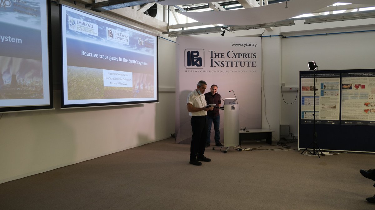 CyprusInstitute's tweet photo. 👉On Thursday, 5th of May 2022, CyI organised the Colloquium entitled "Reactive Trace Gases in the Earth’s System". The speaker was CyI's CARE-C Assistant Professor, Dr Efstratios Bourtsoukidis #CyI #thecyprusinstitute #colloquium #CARE_C @EMMECARE https://t.co/rfSr2dmGhq
