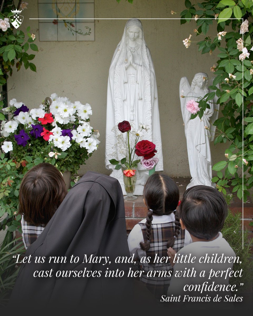 'Let us run to Mary, and, as her little children, cast ourselves into her arms with a perfect confidence.' #StFrancisdeSales