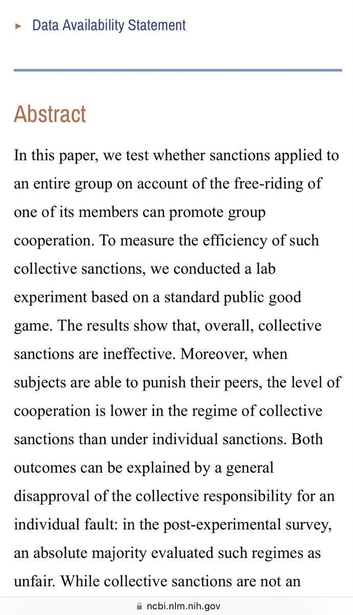 HelenAyresAssoc's tweet photo. @cookieboy2304 @agw1437 @IainSankey @sophielouisecc Collective punishment is not only practically &amp; psychologically ineffective, it’s ethically wrong.

It’s also the act of one too lazy or unskilled to unearth &amp; address the root of the problem—preferring instead to absolve themselves of responsibility by transferring it to others. https://t.co/j1Yx6Dw1bj