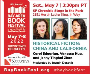 NarrativeMag's tweet photo. This weekend, find @caroledgarian, @vanessa_hua, & Jenny Zhang at #BABF! Author @jasmindarznik will moderate their panel, "Historical Fiction: China and California"—sure to be a festival hit. Join these Narrativos this Saturday!
https://t.co/mqKtYI8mzR https://t.co/UVAmKPJFRE