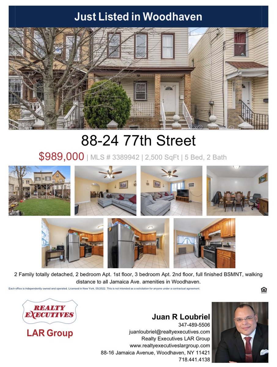 Just Listed for $989,000 - 88-24  77th Street  , Woodhaven, NY 11421
#realestate #realtor #realestateagent #home #property #investment #forsale #realtorlife #househunting #dreamhome #luxury #interiordesign #luxuryrealestate #newhome #architecture #house #homesweethome