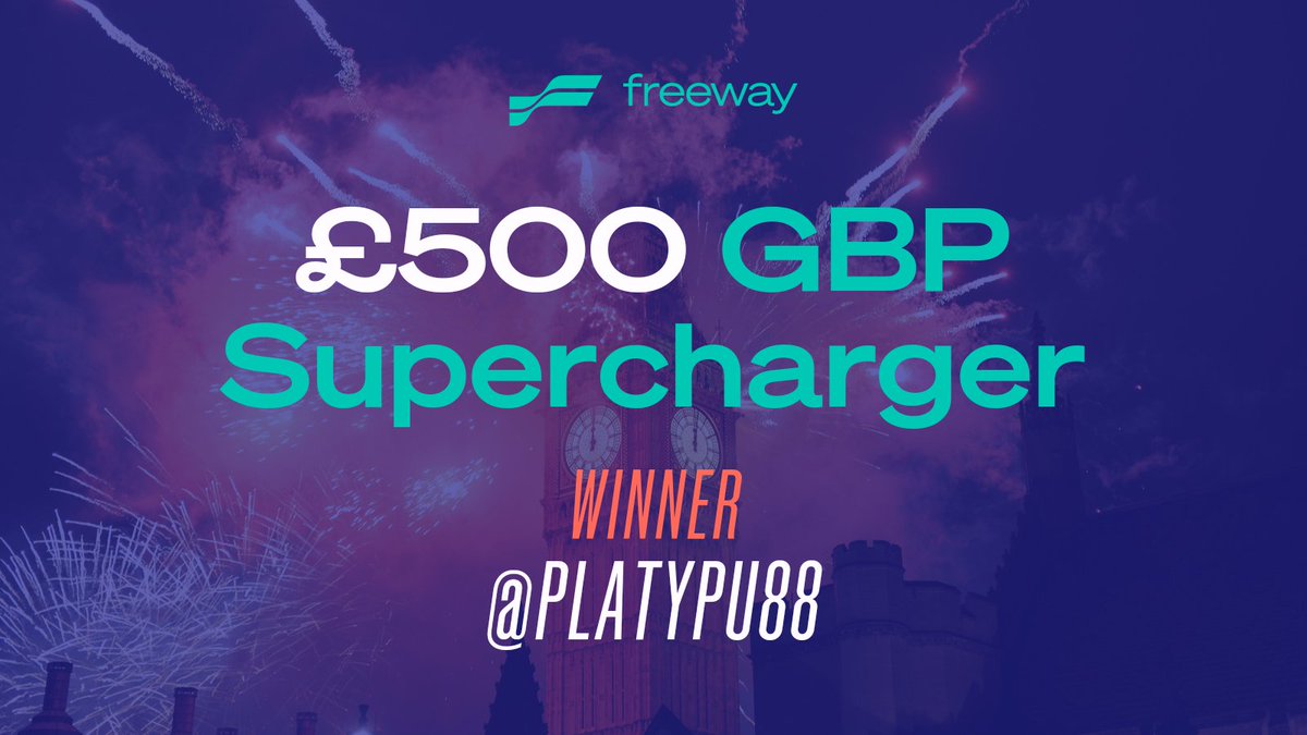 FreewayFi's tweet photo. 🥳 A big congratulations to @Platypu88 who was drawn at random from everyone who voted to win £500 worth of the new GBP Supercharger 🇬🇧

Ready for the next? 👀

$FWT 🎁🌍 https://t.co/HtS7fySUrI