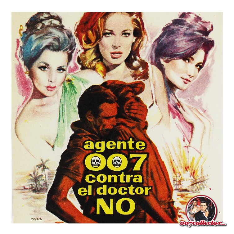 007collector's tweet photo. Spanish Agente 007 Contra El Doctor No / Dr. No ‘Herald’ Flyer. Artwork by Macario Gomez, produced by I.G.Mari SA Barcelona 1963

Find out more https://t.co/OAFUVYV2ls

#jamesbond #seanconnery #jamesbondfilm #drno  #promoflyer #007collector https://t.co/8i9DG0XldL