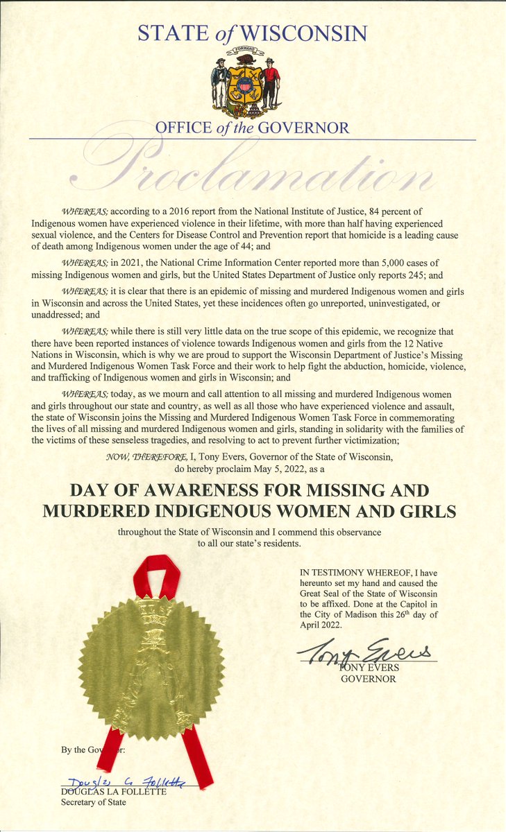 GovEvers's tweet photo. Today, we honor and remember the lives of all missing and murdered Indigenous women and girls, and stand in solidarity with the families of the victims of these senseless tragedies. #MMIW https://t.co/rU4vInHn28
