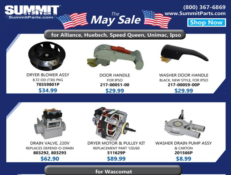 LaundrySummit's tweet photo. Don't miss the Laundry Parts Sale this month at https://t.co/EarqETFf9e  
#Sales  #shopping #laundry #laundromat #repair #specials 🗓️ Ends May 31st https://t.co/qAAHi0Hsiy