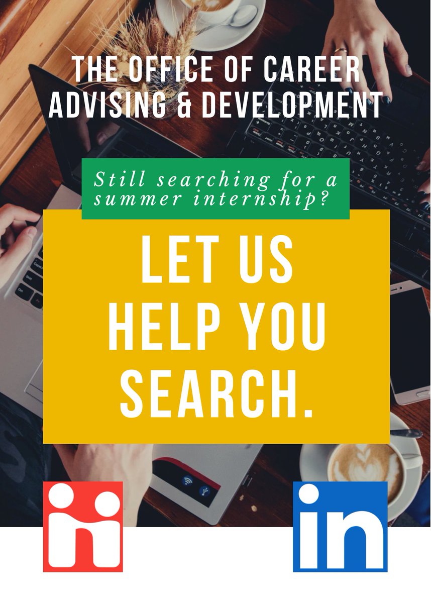 The Office of Career Advising is willing to help you! Stop by our office located in Reilly Hall 342 or make a virtual appointment with us on Handshake 🤝 !
