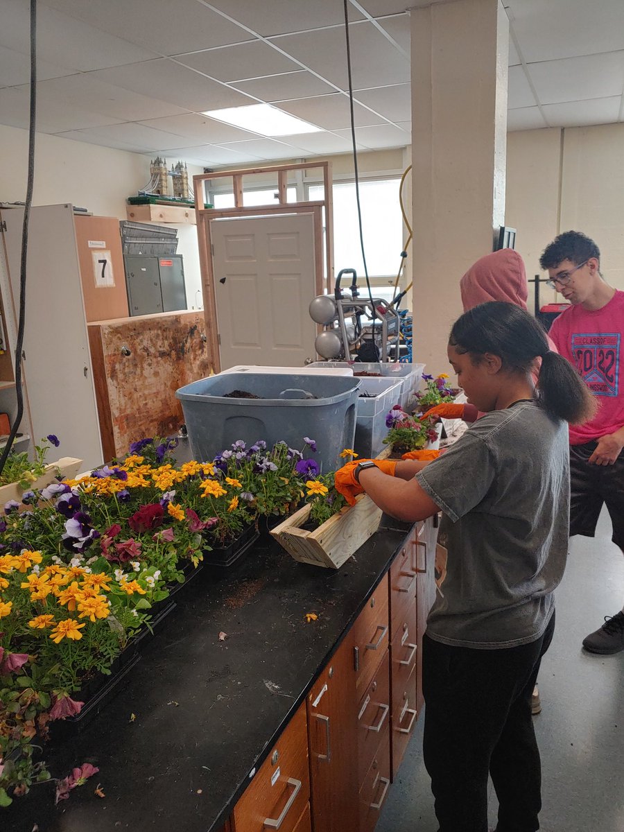 Students constructing Mothers Day gifts in Design Technology.