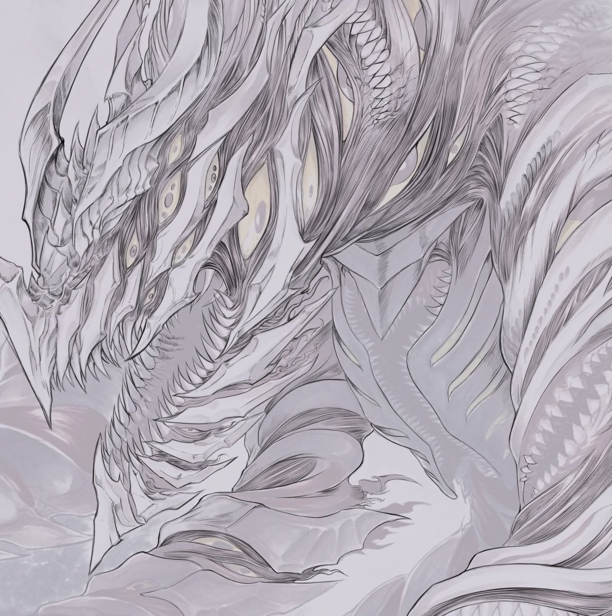 Meshiroth0727's tweet photo. 厚塗り前にどの程度描き込むべきなのかという模索 https://t.co/rkXtPwDGEk