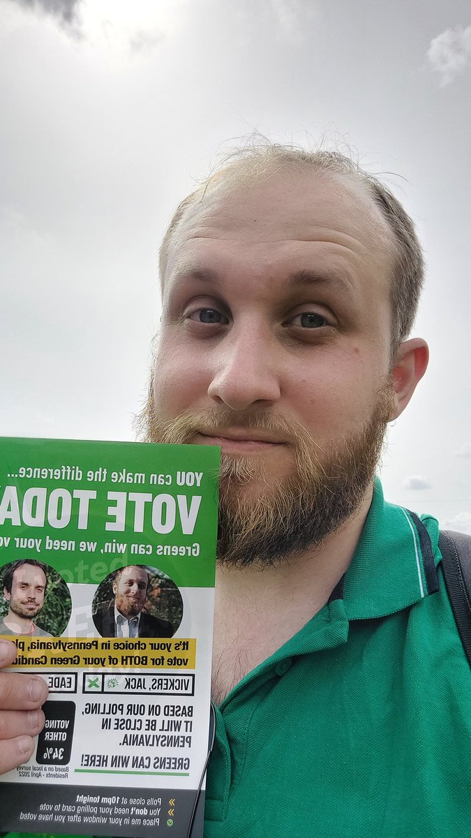 GreenVickers's tweet photo. Remember everyone to #VoteGreen in Pennsylvania and beyond!

@exetergreens https://t.co/TesD4SajYT