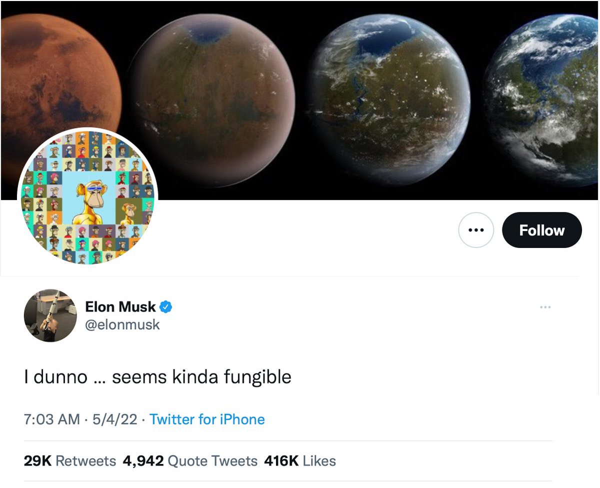 webnition's tweet photo. @elonmusk calling it like he sees it...

https://t.co/UtSJZbAKMf

#nft #web3 #ethereum #blockchain #nfts #nftcollection #fungible #boredapeyachtclub #twitter #elonmusktwitter https://t.co/EoUCo31wkQ
