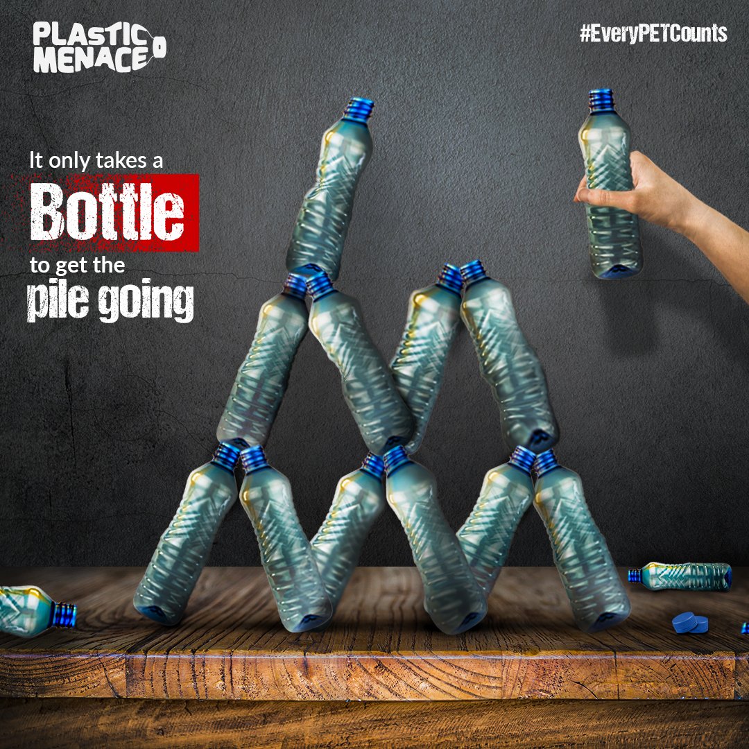PlasticMenace's tweet photo. For each #PETBottle that you add, the heap of #PlasticWaste keeps getting bigger. #SayNoToPlastic today and stop adding to the pile.
#EveryPETCounts 

#PlasticMenace #PlasticFreeEnvironment  #SayNoToPlasticMenace #PlasticFreeEnvironment https://t.co/V4Lz4evIlG