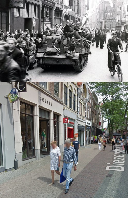 TonEngels's tweet photo. @WWIIpix Rupsvoertuig reed toen nagenoeg t.h.v. de #AlbertHeijn destijds gevestigd Diezerstraat 31 in Zwolle (pand Costes). Links gezien vanaf de Grote Markt. Rechts vanaf Diezenpoortenbrug
#Diezerstraat #Zwolle https://t.co/MJdqvOceZV