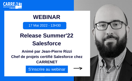 carrenet's tweet photo. 📣 Nouveau webinar : Release Summer'22 Salesforce

Le 17 mai, à 13h30, Jean-Pierre Rizzi, Chef de projets certifié Salesforce animera un webinar pour vous présenter les nouveautés de la Release Summer'22 !

Pour vous inscrire 👇
https://t.co/owGUenAGgC https://t.co/9z0dgxmiNG