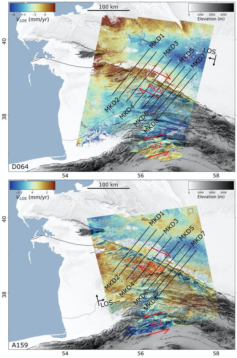 CrpgNancy's tweet photo. New paper🥳 !!! New inter-seismic InSAR velocity field and strain modeling across the main Kopetdag Faut in Turkmenistan - check it out at https://t.co/jBJuTgWii4 https://t.co/nbvArGsemr