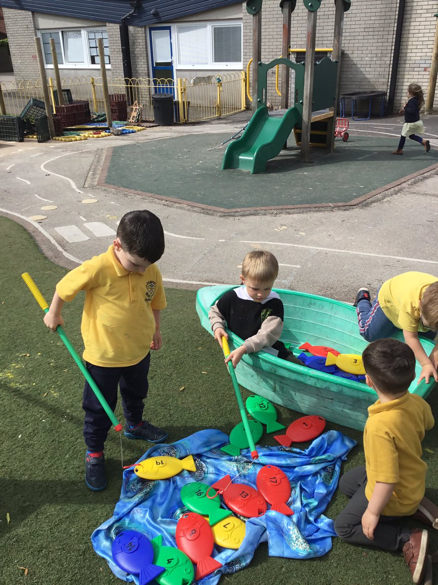 The children have enjoyed fishing this week. They then shouted what numbers they had caught. #RBL #EYFS