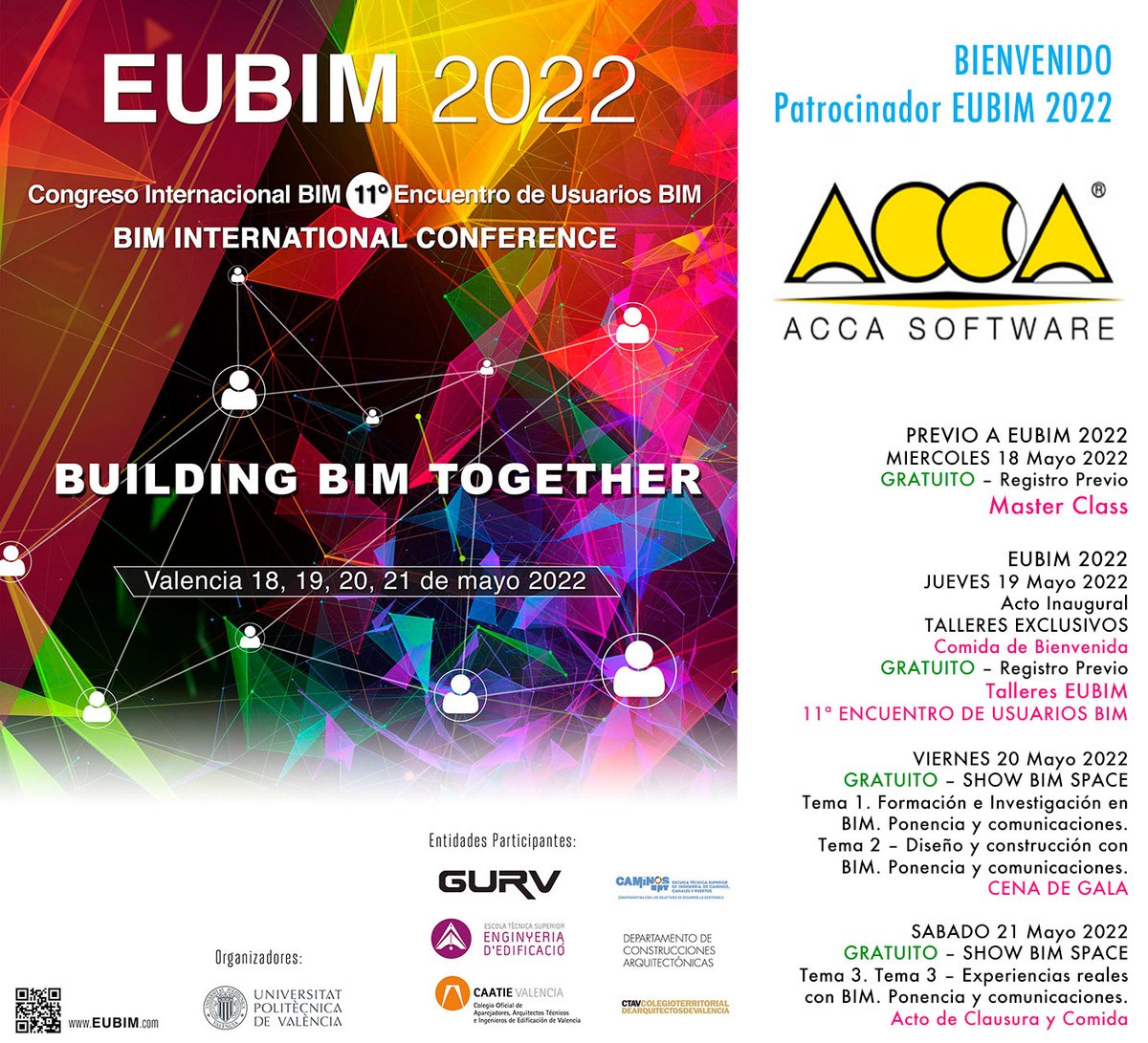 _eubim's tweet photo. 👉🏼Damos la bienvenida al Patrocinador #ACCAsoftware
¡Gracias por vuestro apoyo! Nos vemos los días 18, 19, 20 y 21 de mayo en Valencia #EUBIM2022 @_eubim https://t.co/JaSihBMusp https://t.co/702JmOcc7i