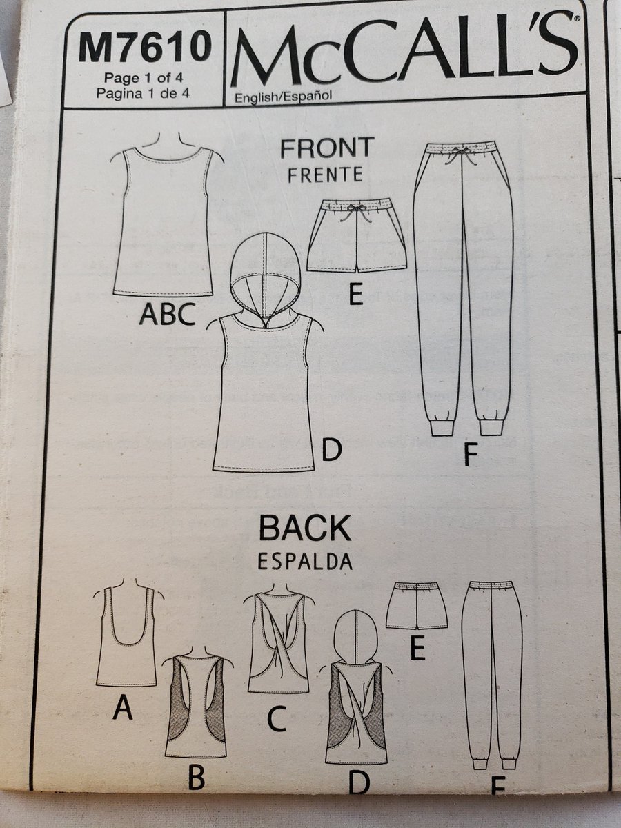 quilts_more's tweet photo. Misses' Top, Shorts, Pants, Active Ware, Workout Clothes Sewing Pattern McCall's M7610, Size Extra Small, Small, Medium https://t.co/wQNFcREsPN #ImagineQuiltsAndMore #Etsy #ActiveWare https://t.co/kOiMCXq6Ky