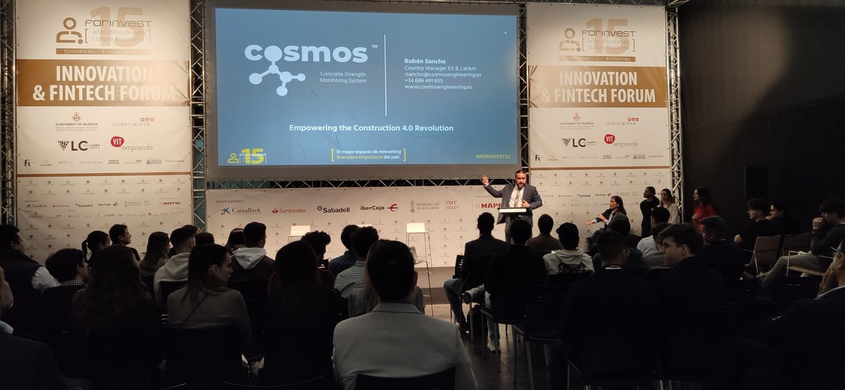 Forinvest's tweet image. Primer Elevator Pitch del segundo día de @forinvest en el Foro Innovation &amp;amp; Fintech ☺️

Muchas gracias a Cosmos Engineering, Proyecto A, @flit2go, @MiivoMobility y @V2C_Charge.