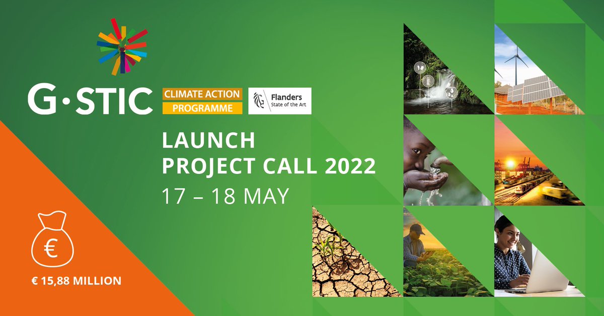 GSTICseries's tweet photo. NEWS: The Flemish Government provides 15,88 million EUR subsidies for the new #projectcall of the G-STIC #ClimateAction Programme! Join us at the online matchmaking event on 17-18 May to find out all the details and meet your potential project partner. ➡️ https://t.co/BI4jpinUcj https://t.co/yMsZziP4P0