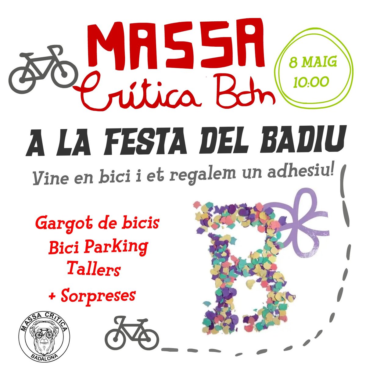 massabdn's tweet photo. la #massa #bici #Badalona a la Festa del Badiu 🗓 8 de maig a les 10.00h https://t.co/ArzjnjTlvD