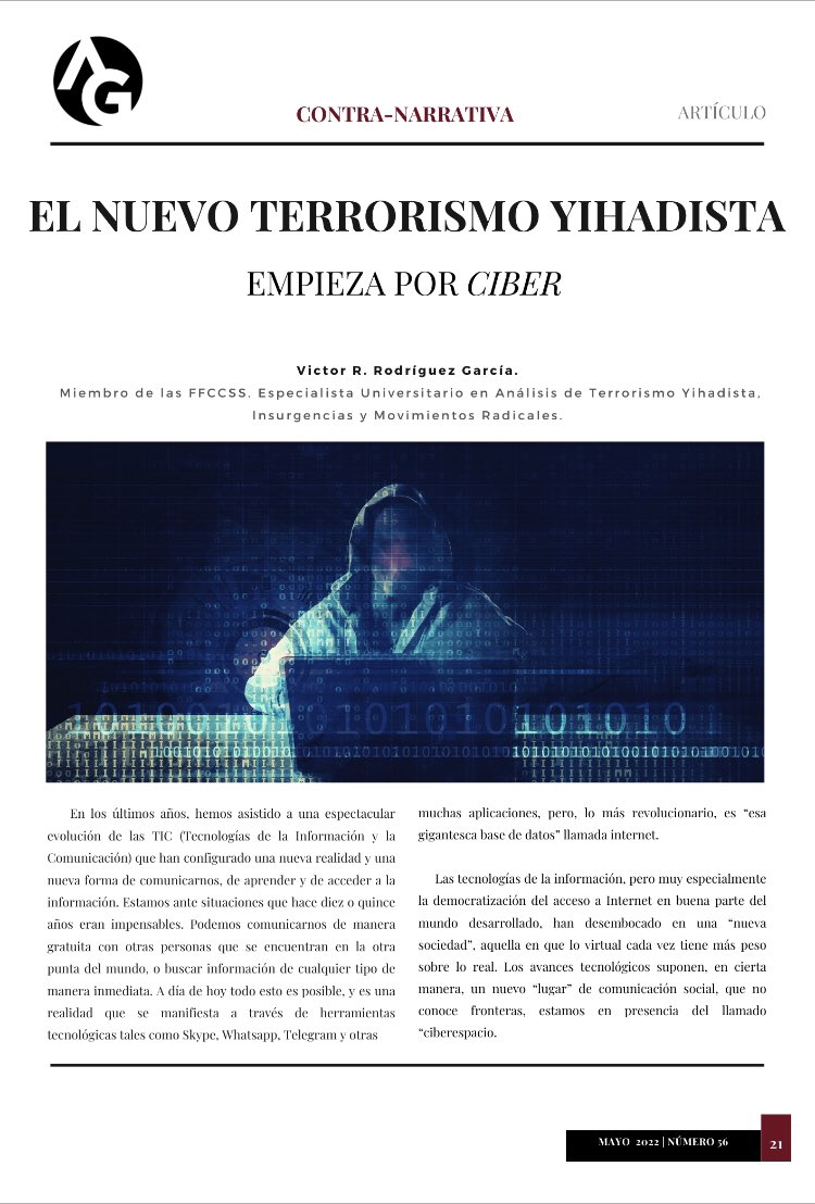 intelsegglobal's tweet photo. Excelente articulo de otro de nuestros alumnos de la 1a Edición del Curso Universitario de Seguridad, Terrorismo y Contraterrorismo organizado x @intelsegglobal y @E3Armas @CampusDefensa en @GhurabaMagazine 

Enhorabuena Víctor!! 👏👏

👉 https://t.co/RApaDtpOdH https://t.co/LuUV20Gt8M