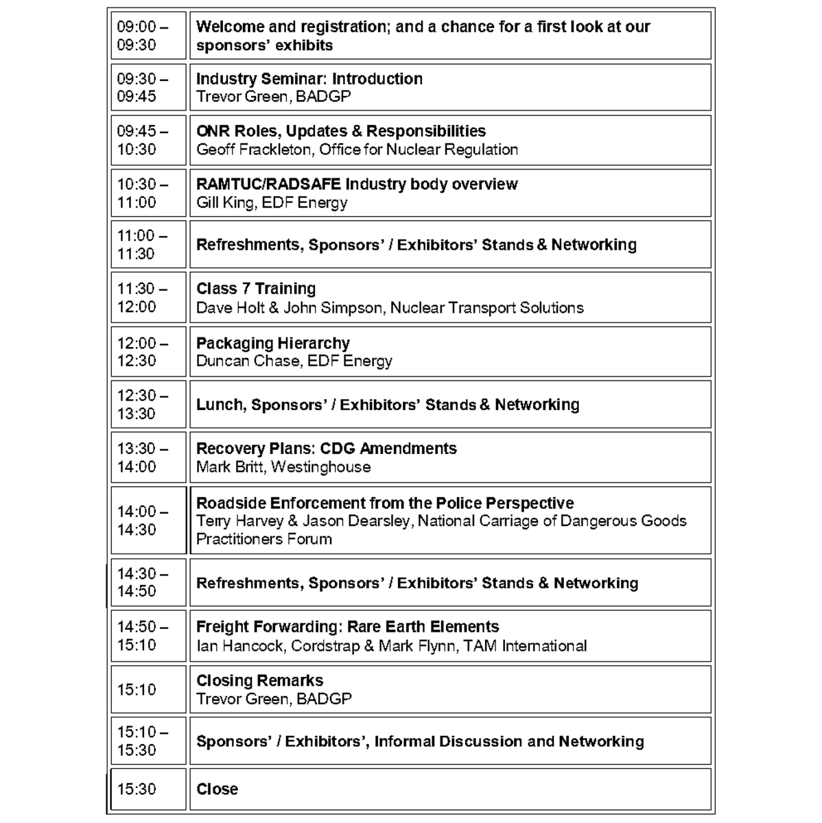 BADGP are pleased to announce a draft agenda for our seminar, Transport of Radioactive Materials and Class 7.
 
More info register, please visit the Seminar web page at:badgp.org/event-4679664  

We look forward to seeing you in June!
#dgsa #dangerousgoods #badgp #class7