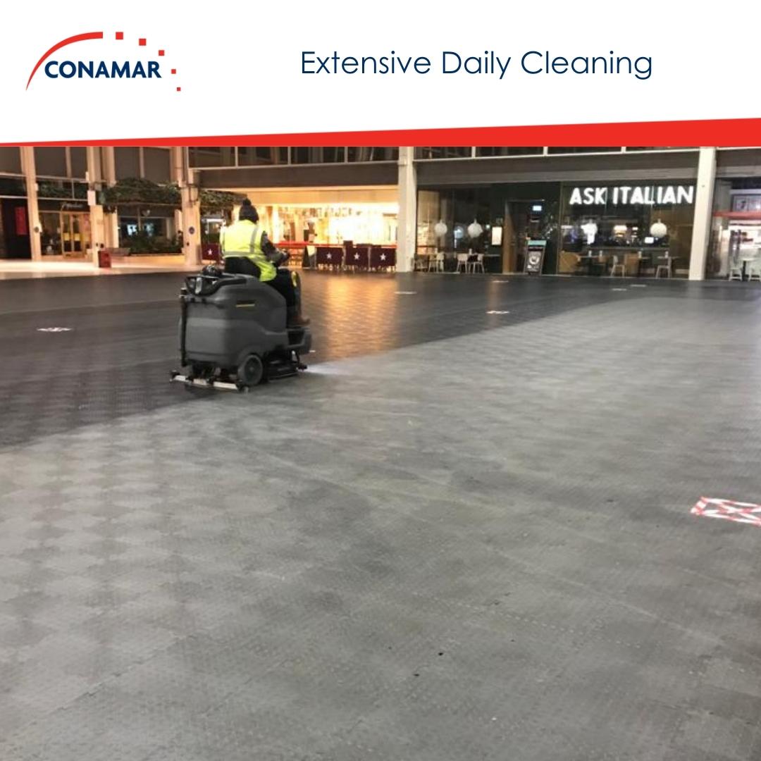 ConamarBuild's tweet image. Conamar on site at Centre: MK completing works on the fire sprinkler system in this modern grade 2 listed building. Working out of hours and with complete floor protection, there is lots of cleaning to do every morning before the shopping centre opens.