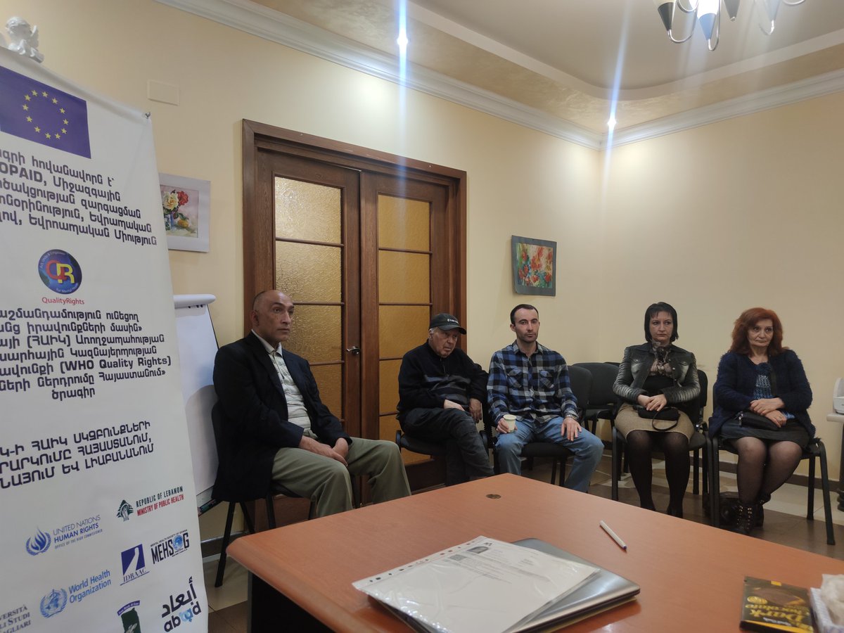 New DPO will be established in Armenia! The objective will be to protect human rights of people with mental and intellectual disabilities.
 #UNDHR, #CRPD, #WHOQR
#qragile #qualityrightsarmenia
<a href="/ArmeniaRights/">QualityRights Armenia</a> <a href="/QRGhana/">QualityRights Ghana</a> <a href="/QRagile/">QualityRights_agile</a> @Itay <a href="/QRSardinia/">QRSardinia</a> <a href="/QRLebanon/">QRLebanon</a>