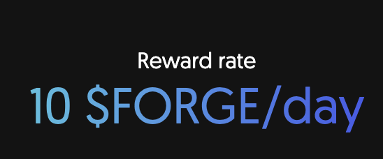 If you've been staking since the launch, I love you and you'll be getting 10 $FORGE/day now. 

The staking start date is when you created a staking account with us, so every new smith you pick up secondary will have a 10 $FORGE yield.