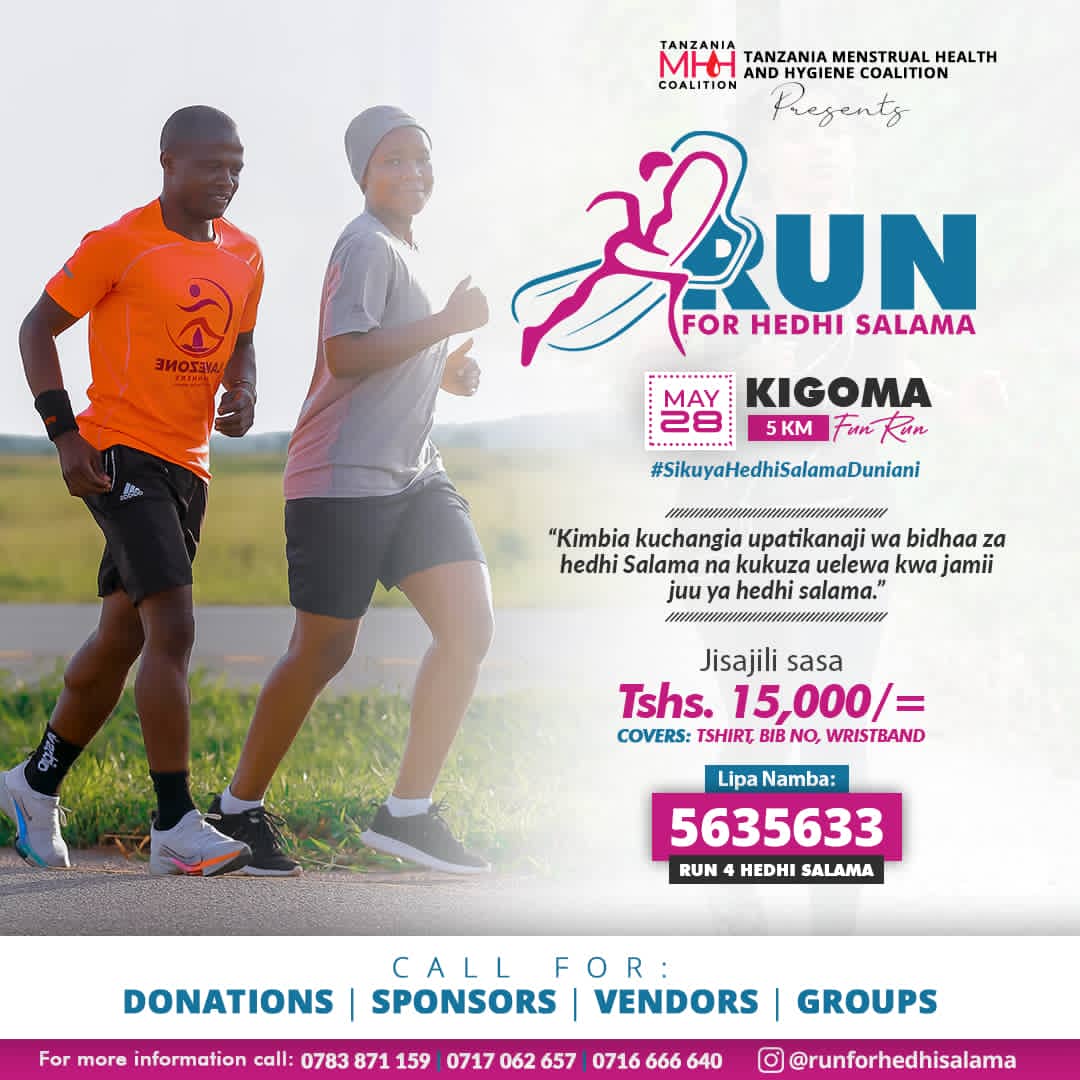 wetalktz's tweet photo. Tukutane Kigoma #RunForHedhiSalama  cc @JohnieZeBest @mpambazi @mhh_tz @herinitiative @UNFPATanzania @UNICEFTanzania @Lydiacharles_ #MbengoZitavunjika https://t.co/MSVOapRKWD