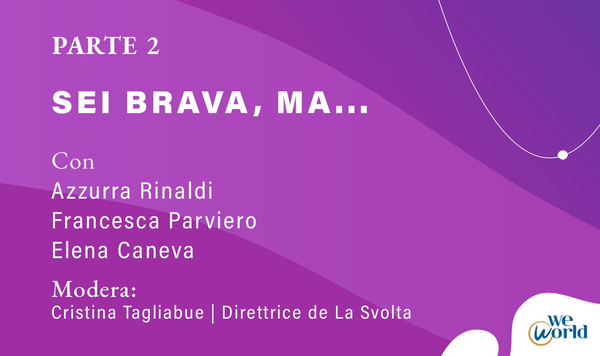 WeWorldOnlus's tweet image. “Sei brava, ma non è che mi resti incinta se ti assumo?”
“Sei brava, ma non posso darti quella promozione.”
“Sei brava, ma non c’è bisogno che ti unisci alla riunione.”
Al #WeWorldFestival parliamo di barriere di genere nel lavoro: loom.ly/D9-fqJ8 #NessunaBarriera