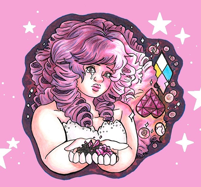 My contribution to the <a href="/Rose_Zine/">Garden of Secrets Rose Quartz Zine</a> 😊
Thank you so much for the support we've recieved, I am honored to have worked with so many wonderful artists and writers!
#RoseQuartz #StevenUniverse